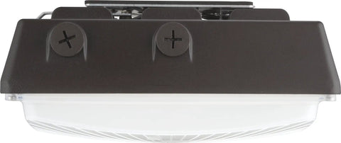 Side view of CNY LED P2 Canopy Light 50K MVOLT DDB M2, 5000K Daylight in dark bronze with quick mount brackets