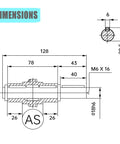 Technical drawing of Output Shaft For NMRV040 Worm Gear Box With Gaskets S Ring Corner Pin For Nema 34 Stepper Motor RV040.