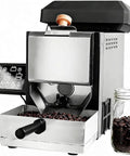 Zero Hassle Smokeless Electric Coffee Bean Roaster Machine 200 Grams Capacity with control panel and coffee beans.