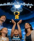 Family watching Hand Controlled Mini Drone For Kids 6 To 12 With LED Lights Indoor Flying Toy in action indoors