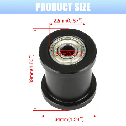 Mini Bike Chain Tensioner With One And Three Quarters Inch Roller Replacement product dimensions chart