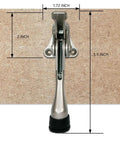 Heavy Duty Kickdown Door Stopper Set Of Four Built Tough Bottom Door Holders with adjustable rubber pad measuring 5.5 inches.