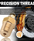 Close-up of Heavy Duty Four Piece Brake Bleeder Screw Kit With NPT Copper Bases for precision thread installation.
