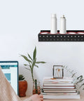 Wall Mounted Spray Bottle Holder And Storage Organizer Rack For Garage Car Wash Home Cleaners Built Tough Black Iron Frame with two bottles.