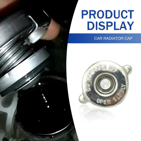 16 PSI Universal Radiator Cap With Tight Seal Waterproof and Leakproof Safety Water Tank Lid Heavy Duty Metal Engine Cooling Cover Replacement For Most Cars Silver