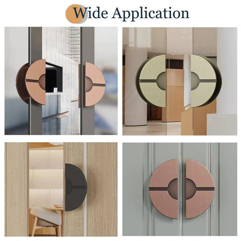Double Sided Sliding Door Handle With Round Solid Metal Push Pull Knob For Home Garage Wine Cellar Closet Easy Install