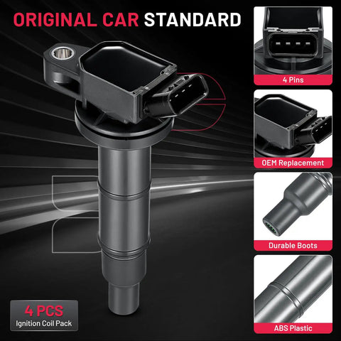 Drop In Set Of Four Ignition Coils For Toyota Camry RAV4 Corolla Scion Tc Xb Solara Highlander Matrix And Lexus HS250h