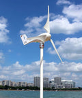 630 mm Delta Wing High Strength Carbon Fiber Wind Turbine Blade for Horizontal Turbines installed outdoors with city skyline