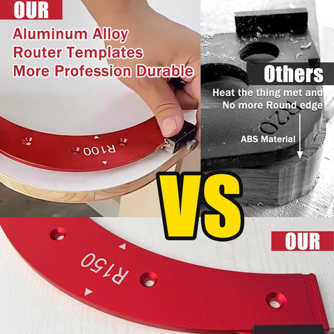 Five-Piece Router Corner Radius Template Set For Woodworking With Durable Aluminum Radius Jig And Corner Routing Guide comparison image