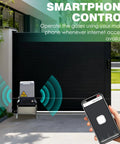 Smartphone controlling Beefy 750W Automatic Sliding Gate Opener Kit With App Control And Four Remotes, gate in residential area