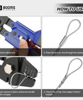 Pro Grade Fishing Crimping Tool Kit With Ten Point Six Inch Pliers And 140 Double Barrel Sleeves Up To 2.2mm Crimp in use