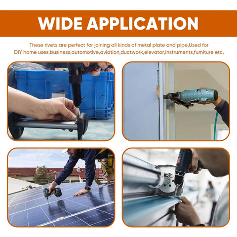 Wide application of 110-Piece Aluminum Blind Rivets 3 Sixteenth Inch By 1 Inch With Steel Mandrel And Aluminum Grip in auto projects