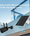 5W Solar Panel For Outdoor Security Cameras 5V USB Charger Compatible With Rechargeable Battery Powered Cameras IP65 Waterproof