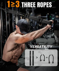 Versatile Tricep Rope Cable Attachment With 3 Grip Lengths For Greater Range Of Motion Perfect For Tricep Pushdowns Face Pulls Crunches And Pro Grade Workouts Black 2 Pack used for overhead cable workout