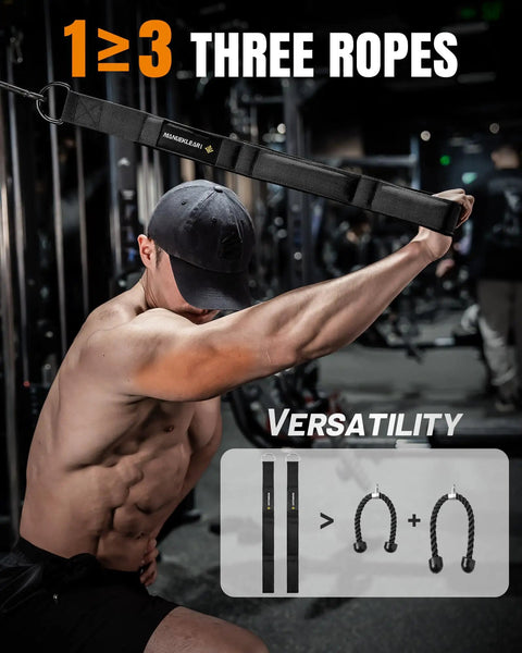 Versatile Tricep Rope Cable Attachment With 3 Grip Lengths For Greater Range Of Motion Perfect For Tricep Pushdowns Face Pulls Crunches And Pro Grade Workouts Black 2 Pack used for overhead cable workout