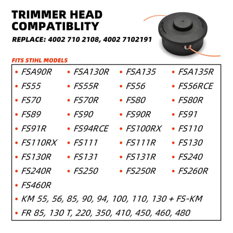 Compatible 25 2 Bump Feed Trimmer Head Replacement For Weedeater And Brush Cutters Fits FS55 FS56 FS70 FS80 FS85 FS90 FS91