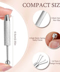 Image of 2 Pack Piercing Ball Grabber Tool For Changing Jewelry, Stainless Steel Flat Back Earring Applicator with anti-slip handle and four claws.