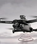 8K Camera Drone With Intelligent Obstacle Avoidance, Optical Flow Positioning, in flight with remote sensing technology visible.