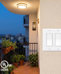 Two Single Pole Rocker Switches With 2 Gang Decora Wall Plate Set, Easy Install Kit With Screws, Fits Standard Electrical Boxes, UL And CUL Certified For Safety, Dope Home Upgrade For Quick, Clean, Modern Switch Panel on balcony wall