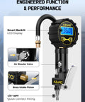 Universal Presta And Schrader Valve Adapter With 200 PSI Pressure Gauge Dual Port Inflator Hose Easy Bike Tire Inflator