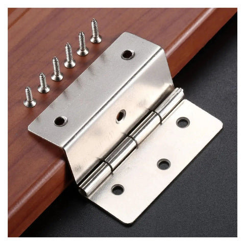 One Piece 44mm Silver Three Page Folded Hinge For Wood Boxes Cabinets Doors Drawers And Furniture Decorative Hardware