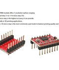 Two A4988 stepper motor driver modules with heatsinks, suitable for 3D printers, Arduino, CNC with full to 1/16 micro step resolution, front view.