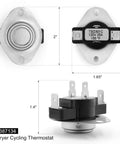 All In One Dryer Thermal Fuse Kit With High Limit And Cycling Thermostats For Whirlpool Kenmore Dryers, cycling thermostat dimensions