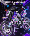 Motorcycle Building Block Set With 476 Pieces, Epic Collectible Display Model, featuring vibrant decals and realistic details.