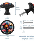Hella Smooth Retro Lotus Cabinet Knobs Featuring Sweet Stained Glass Accents And Super Rust Resistant Metal Hardware For Bedroom Dressers Kitchen Cupboards 4 Pack, dimensions and screws included.