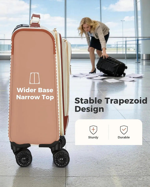 Underseat Carry On Luggage For Women Lightweight 19 Inch Multi Compartment Travel Bag With 360 Degree Wheels airport view