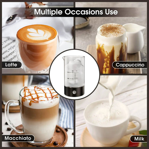 Cold Foam Milk Frother 9oz Automatic No Mess Whipping Gadget For Lattes, Cappuccinos, And Macchiatos, Smoky Black Finish