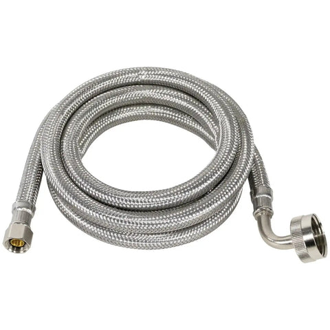 Dishwasher Hose With 90 Degree Elbow And PVC Core 6 Feet Long Premium Braided Stainless Steel Water Supply Line