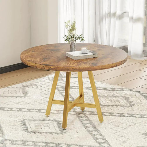 Gold X Shape Table Base For Glass Wood Marble Tops, Heavy Duty Metal Desk Leg With Suction Cups in living room setup, 28 Inch Height