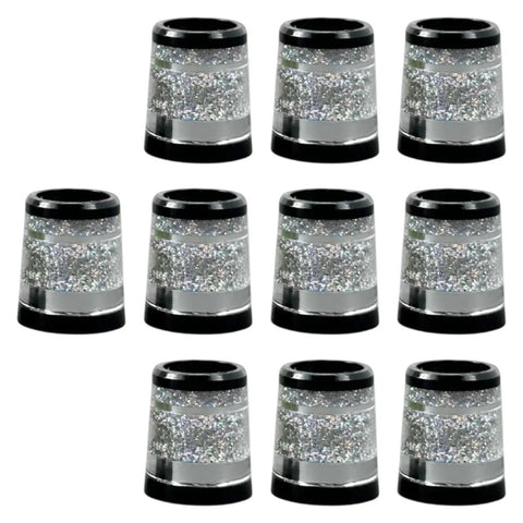 10X Golf Club Ferrules For 0.37 Inch Iron Shafts Replacement Accessories For Tight Fit Easy Install Practice And Assembly Silver Argent Finish
