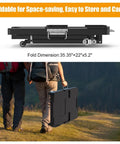 Grill Stand For Ninja Woodfire Outdoor Grills Portable Foldable Cart Table With Four Wheels And Cover shown folded for storage