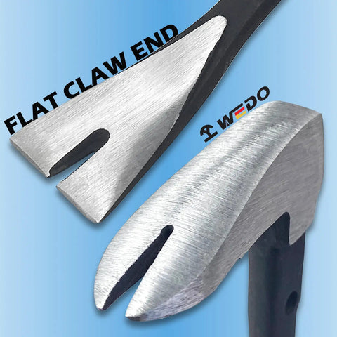 Flat claw end of Heavy Duty Pry Bar Nail Puller 8 Inch Crowbar Cats Paw Nail Remover High Carbon Steel Claw Bar Tool
