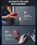TRMS Digital Multimeter For DIY Electrical Projects, 2000 Counts, measuring AC/DC voltage from wall sockets and components