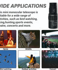 16x52 High Power HD Monocular For Adults with applications for opera, wildlife, sports, bird watching, outdoor activities, concert