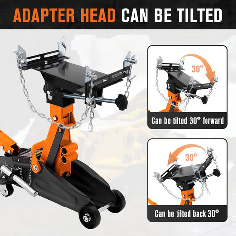 Beefy Universal Half Ton Transmission Jack Adapter For Floor Jacks Converts Hydraulic Floor Jack To A Transmission Jack For Cars Trucks And Light Duty Vehicles 1100 Pounds Capacity Heavy Duty Iron Construction With Black Finish