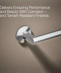 Components 30 Inch Towel Bar In Polished Chrome Sleek Bathroom Hardware With Premium Metal Construction Corrosion Resistant Finish Coordinates With Components Faucets And Shower Trim close-up view