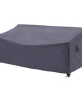 Heavy Duty Waterproof UV Resistant I Shape 3 Seater Patio Sofa Cover With Drawstring Hem And Windproof Adjustable Leg Straps Grey