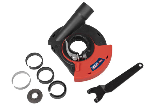 Adjustable Angle Grinder Dust Shroud With Swivel Hose Hookup And Slick Edge Guard Fits 115 To 125 Mm Tools for dust collection components.