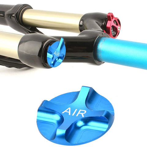 Aluminum Alloy Front Fork Valve Cover For Bike Suspension Airtight Blue Valve Cap Durable Accessory Fits Multiple Forks