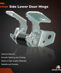 Premium Steel Lower Door Hinge Driver Side Left Front with strong steel construction, designed for Dodge Charger and Jeep Grand Cherokee.