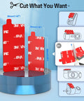 Dash Cam Sticky Pad Kit 4 Pack With High Bond Double Sided Tape for Front and Rear Mounts, includes large and small pads on display.