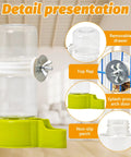 Awesome 2 Pack Automatic Bird Water Dispenser With No Mess Design For Parrot And Budgie Cages featuring green base and removable drawer.