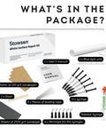 Contents of Tile Repair Kit For Quick DIY Fixes On Chips And Cracks In Marble Corian Porcelain And Granite Countertops Bathtubs.