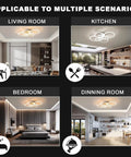 Dope Six Ring LED Modern Chandelier 6400 LM 31.5 Inch Flush Mount Ceiling Light in living room, kitchen, bedroom, dining room