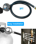 Image of Two Foot Propane Gas Grill Regulator And Hose For Weber Charbroil Nexgrill Grills Patio Heaters And Fire Pits Replacement Low Pressure LP Regulator, showing hose and connection installation.