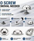 Ironclad Stainless Steel Metal Roof Screw Caps Lock Out Damp And Seal Worn Fasteners No Pull Backs For Barns Sheds Garages Rv Tops No Sweat Setup Stops Leaks Immediate Rust Guard All Season Shield Pack 100 close-up of stainless steel cap on screw